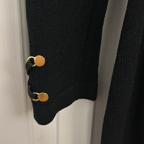 SALE NWOT ST JOHN Collection by Marie Gray black sweater dress with gold detail. - Picture 5 of 6